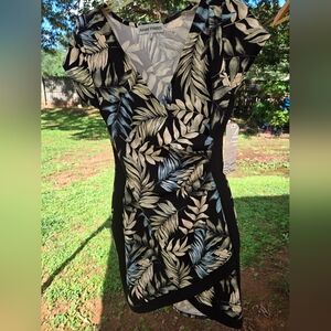 NWT Almost Famous Black and Cream Tropical Mini Dress